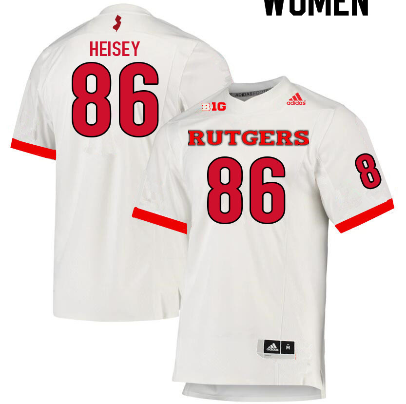 Women #86 Cooper Heisey Rutgers Scarlet Knights College Football Jerseys Sale-White